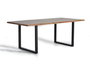 GINER Y COLOMER Mesa de comedor en madera de acacia natural y patas de metal negro